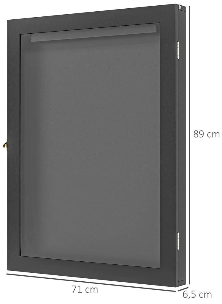 HOMCOM Frame box T-frame cadru pentru tricou ușă acril căptușeală internă fetru 71 x 6,5 x 89 cm negru | Aosom Romania