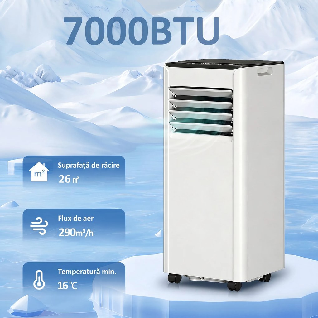 HOMCOM Aparat de Aer Condiționat Portabil 7000 BTU Monobloc | Aosom Romania