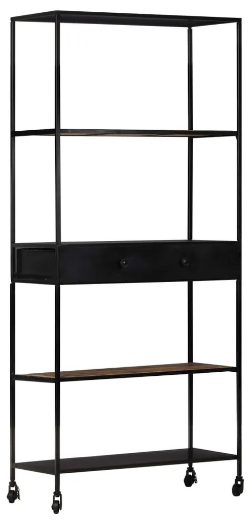 vidaXL Bibliotecă, 80x35x180 cm, lemn mango nefinisat & fier