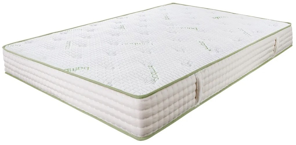 Saltea Ortopedica, Hipoalergenica, Premium Bamboo Memory Latex, 140x190 cm, H 26 cm, Arcuri Pocket, 7 Zone de Confort