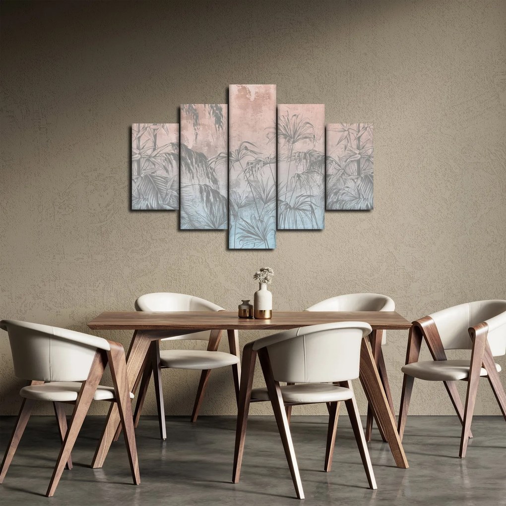Tablou - Plante tropicale pe perete (150x105 cm)