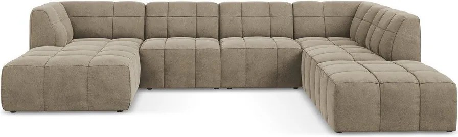 Colțar maro cu tapițerie din catifea (în formă de "U") Aloha – Makamii