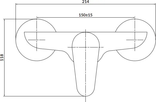 Baterie dus cu montare pe perete, crom, Cersanit Libra