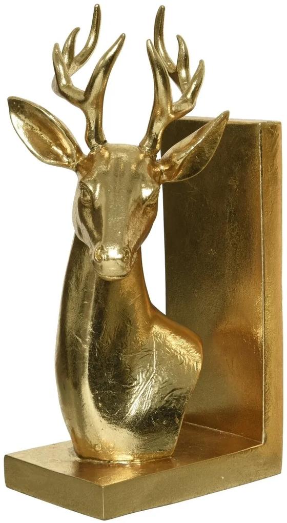 Opritor pentru carti Deer Left, Decoris, 8.5x13x25 cm, poliester, auriu
