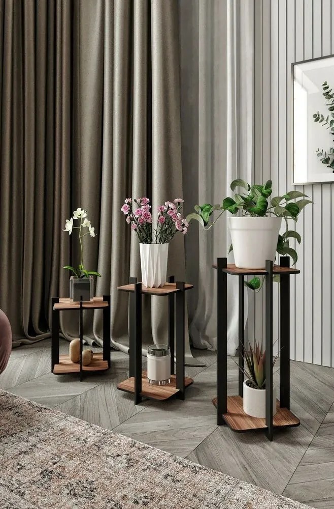 Suport pentru flori Flower Desk Square - Nuc