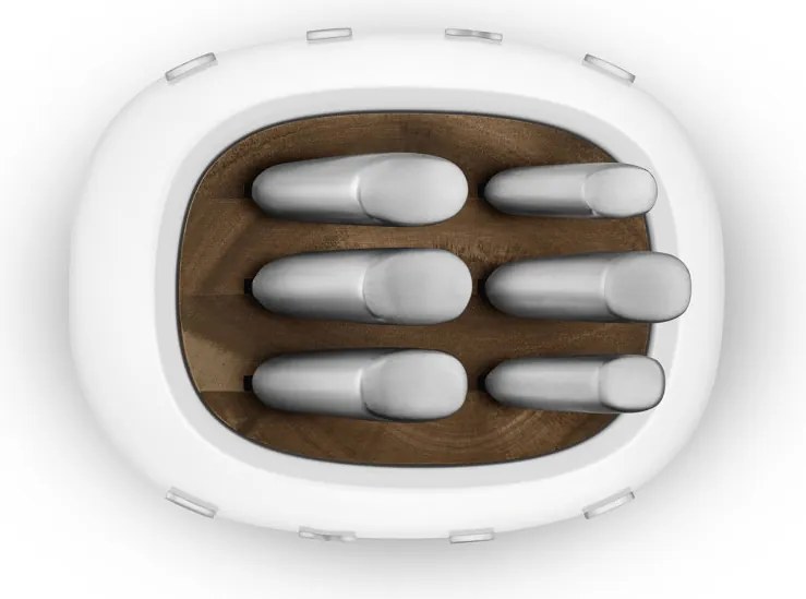 Set de cutite cu suport SMEG KBSF02WH, 7 piese, Manere din lemn de salcam, Otel inoxidabil german, Alb