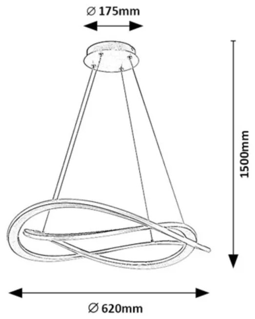 Lustra LED suspendata din metal auriu Kallira D-62cm