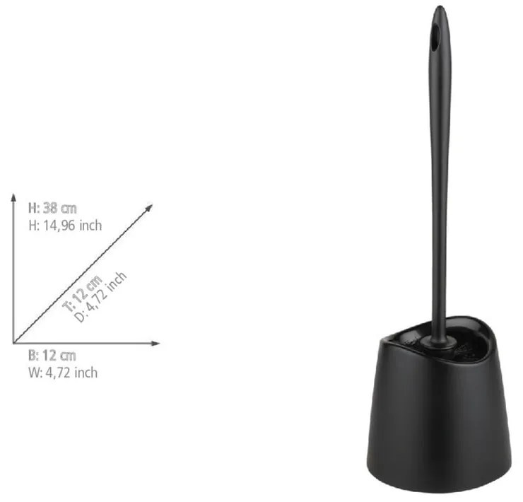 Perie de WC neagră din plastic Portes – Allstar