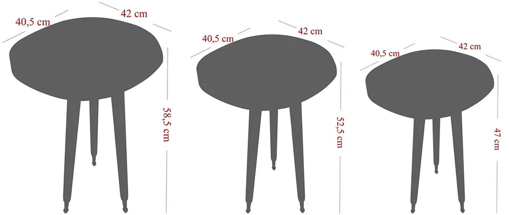 Masă pliabilă Alys, 3 buc