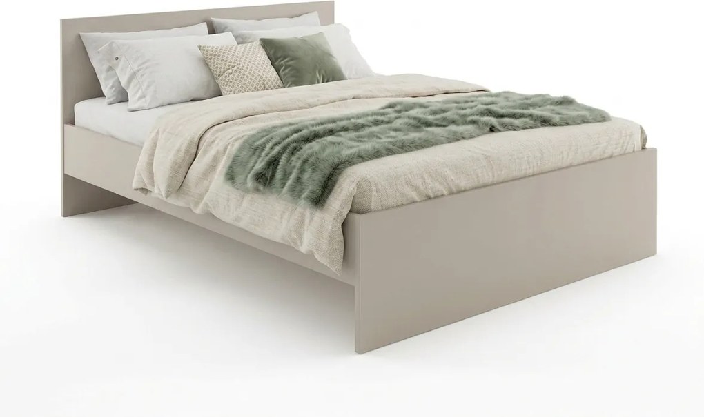 Pat ELISA 180 x 200 cm, casmir bej Saltele: Cu saltele Coco Maxi 20 cm, Somiera pat: Cu lamele curbate