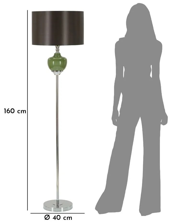 Lampadar verde/gri cu abajur textil (înălțime 160 cm) Eva – Mauro Ferretti