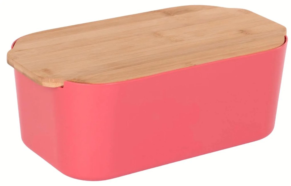 Cutie de paine cu capac din bambus, 33 x 18,5 x 12 cm