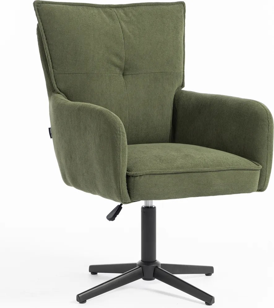 HR250CROSS Scaun Catifea Reiată Premium culoare verde salvie Bază Neagră