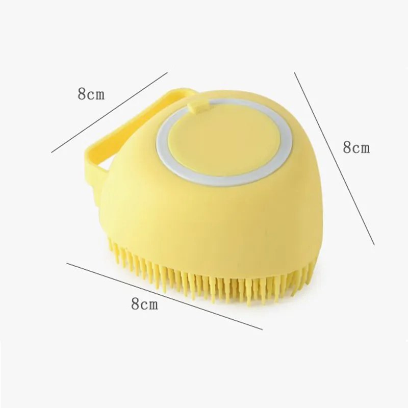 Perie de silicon cu dozator de sampon pentru spalat animale de companie