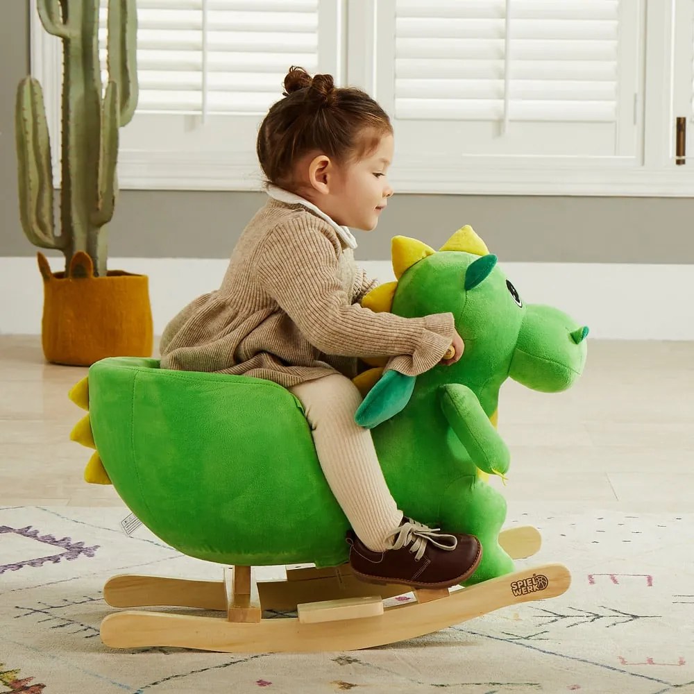 Balansoar DINO cu centură de siguranță, verde Spielwerk