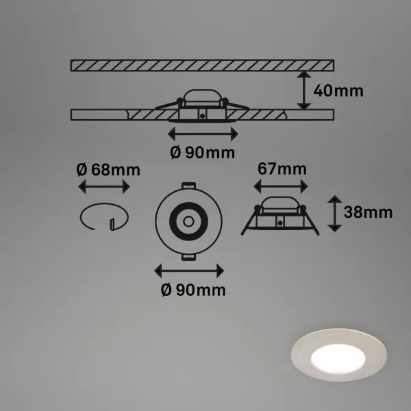 SET 3x corp de iluminat LED încastrat pentru baie Briloner 7598032 LED/4,9W/230V IP44 crom
