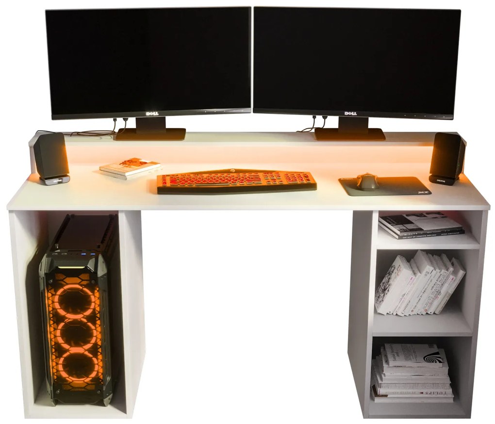 Masă PC pentru gaming Garrick 1 (biely) (cu iluminat LED RGB). 1064133