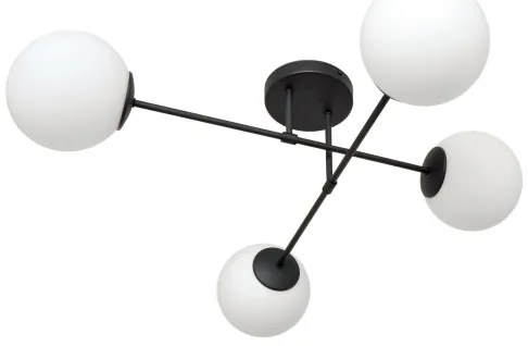 Lustră aplicată MOON 4xE27/15W/230V negru