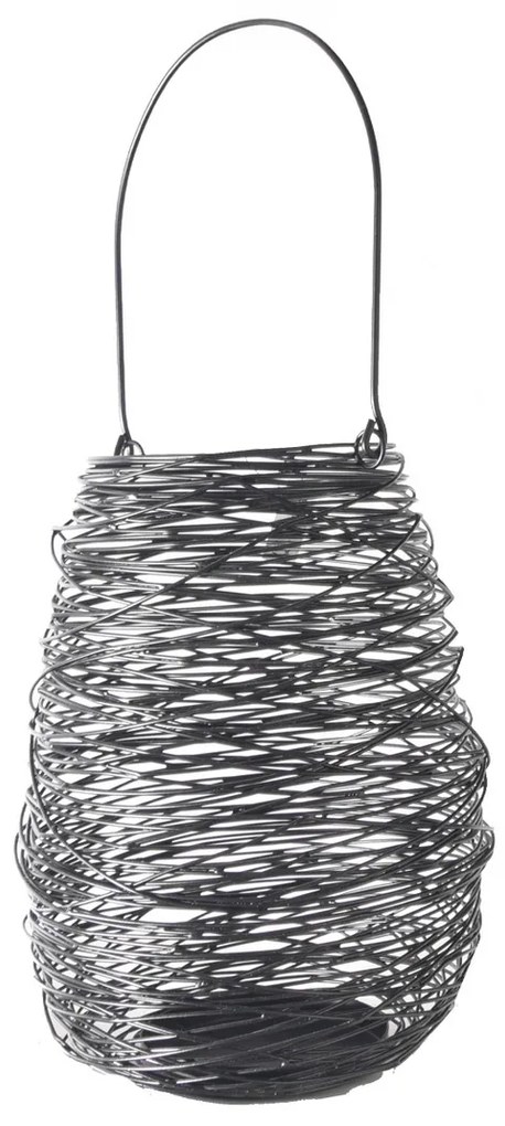 Suport de lumânări InDecor din metal negru, 20 x20 x 27 cm