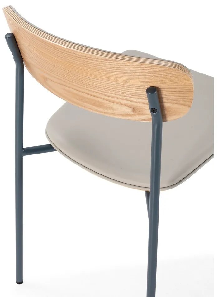 Scaune de dining bej stivuibile 2 buc. tapițate Saula – Marckeric