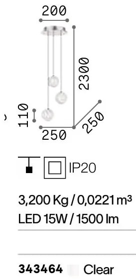 Lustra cu 3 pendule LED design modern Diamond SP3