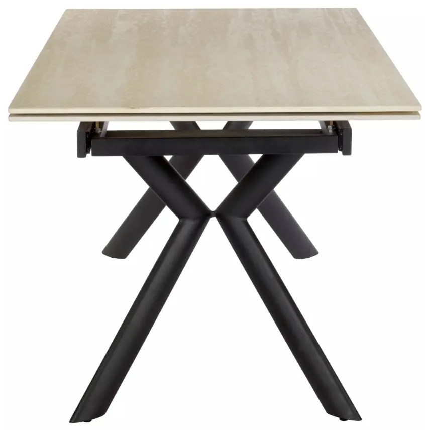 Masa extensibila Norton travertin bej/negru L160-240xl90 cm