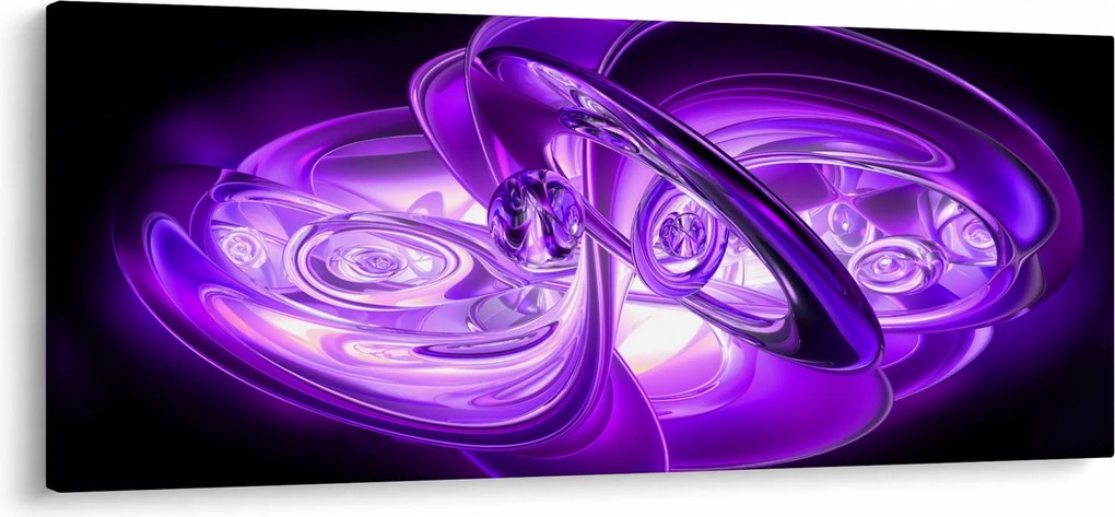 Tabloul fractalilor în violet (120x50 cm)