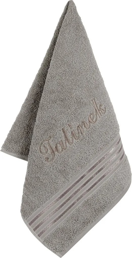 Prosop frotir Bellatex  cu broderie Daddy Gri închis, 50 x 100 cm