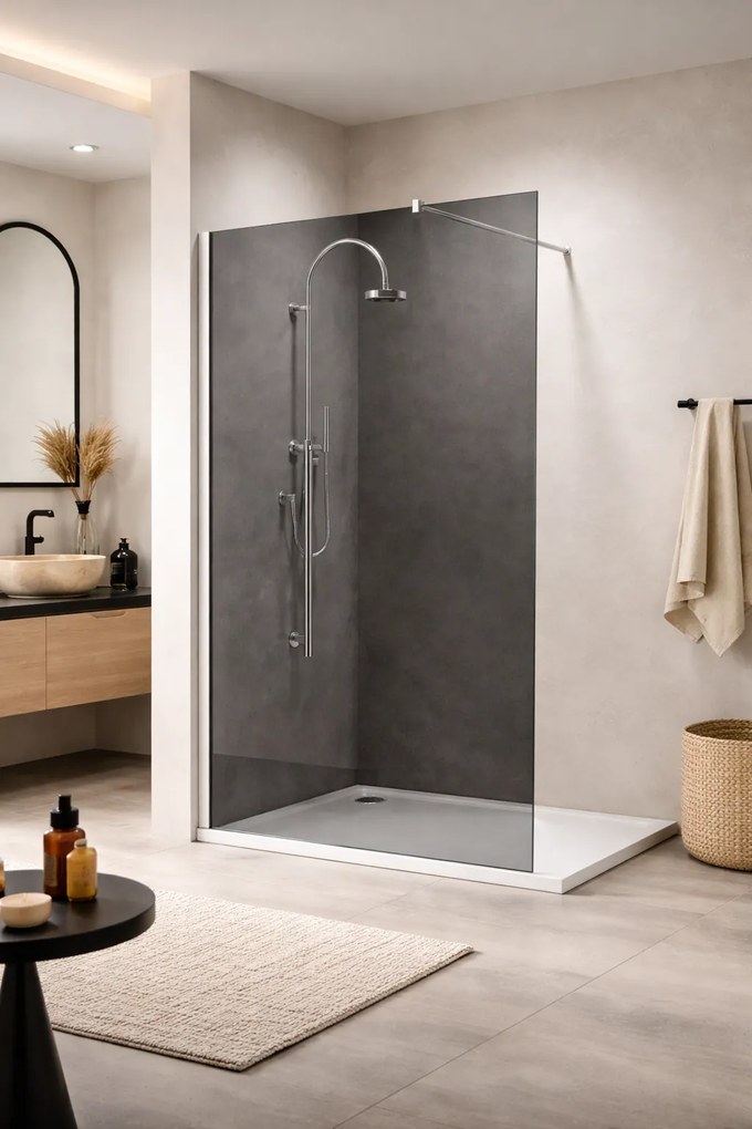 Paravan de dus Walk-In sticla securizata fumurie 8 mm, 120x190 cm