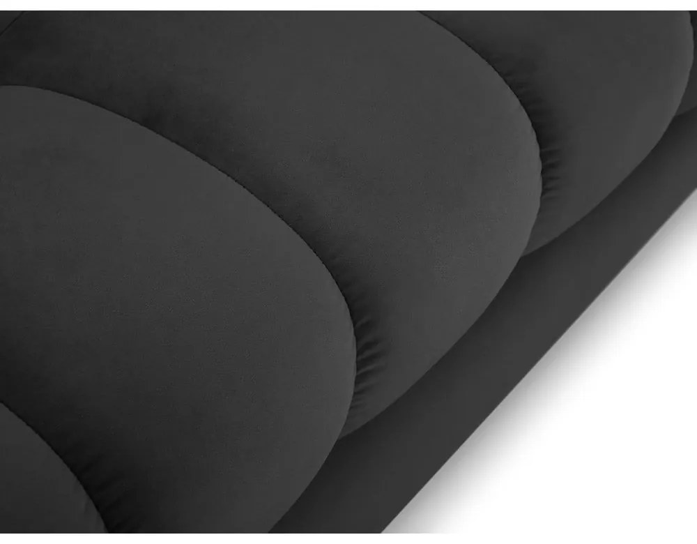 Colțar din catifea cu extensie pe partea stângă Cosmopolitan Design Bali, gri închis