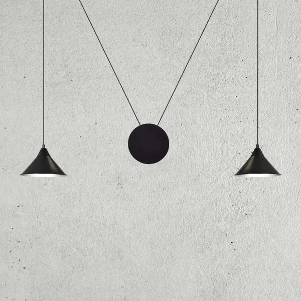 Lustră pe cablu ABRAMO 2xE27/15W/230V negru