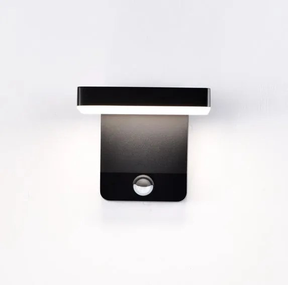 Aplica de perete exterior LED, Protectie IP54, Senzor de miscare, Cooper negru MA-8477