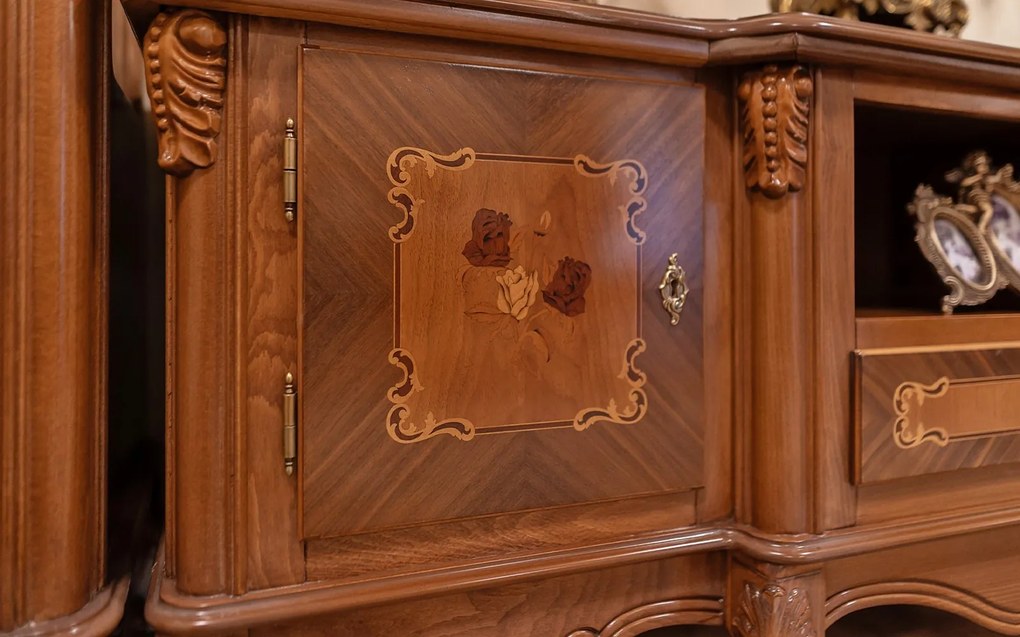 Comodă TV lemn masiv Isadora, 176 × 47,5 × 67,3 cm