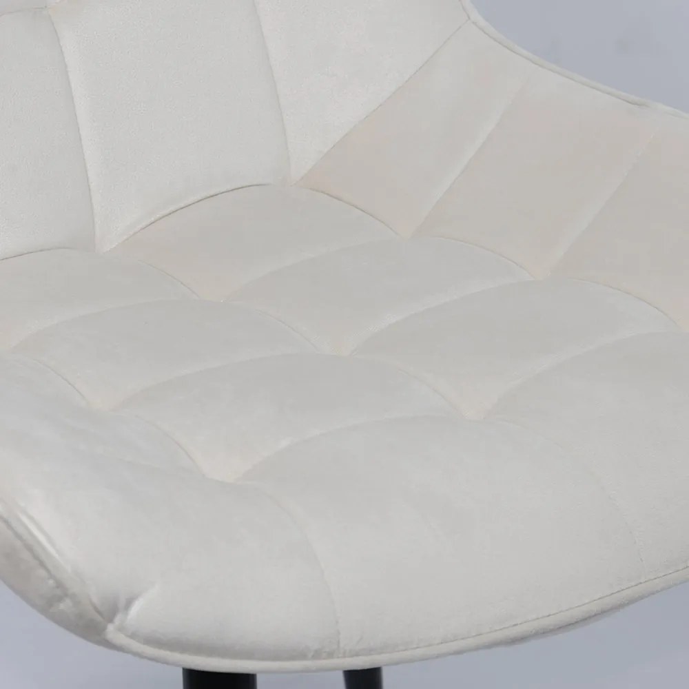 Scaun living cu tapițerie din catifea și picioare metalice BUC 206 crem