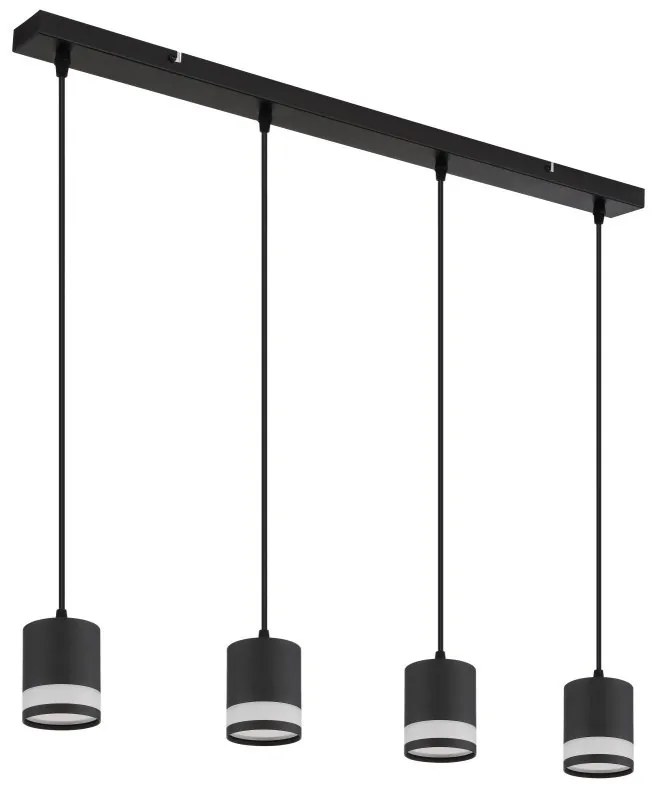 Lustra suspendata cu 4 Spoturi metal negru LUCERO