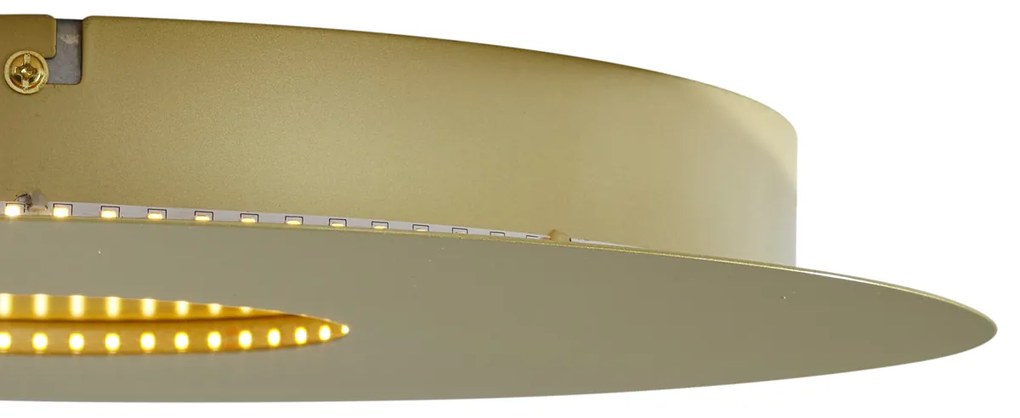 Plafonieră modernă aurie 40cm cu LED integrat, reglabilă în 3 trepte - Morning