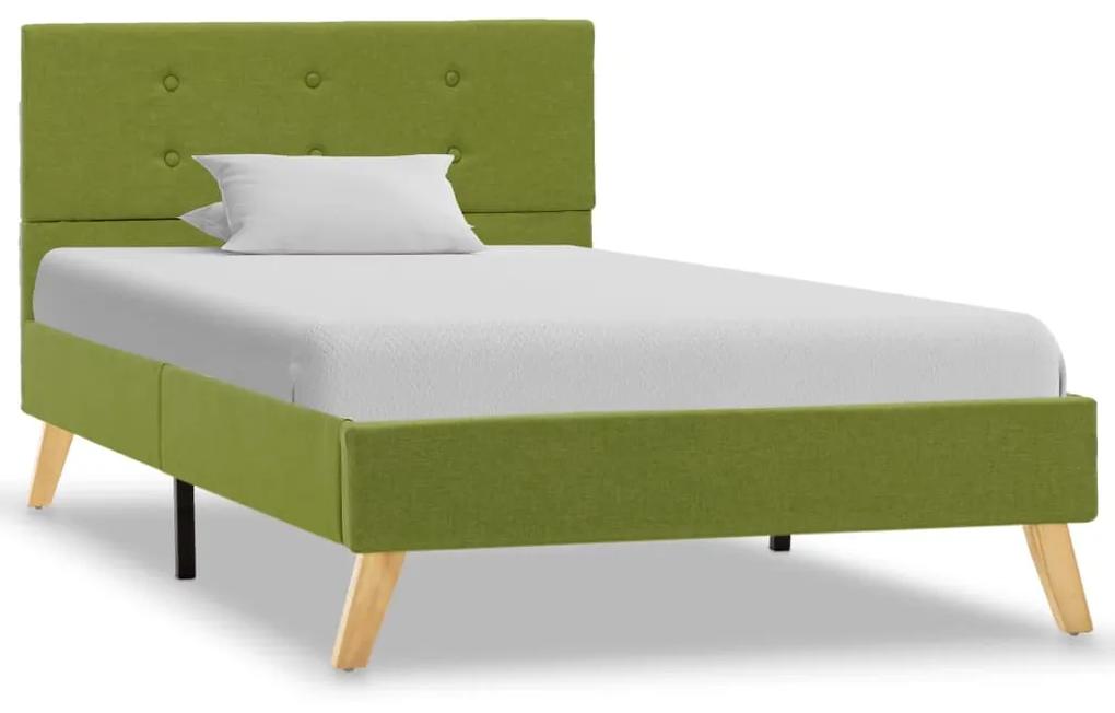 Cadru de pat, verde, 100 x 200 cm, material textil Verde, 100 x 200 cm
