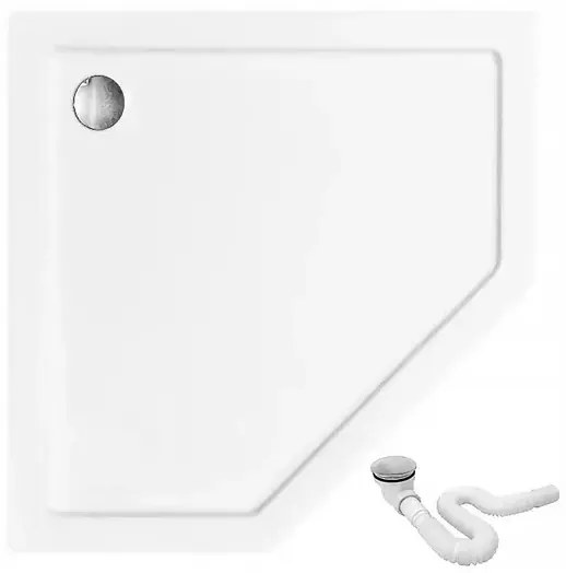 Cabina de dus pentagonala Rea Diamond cu usa batanta 100x100 auriu