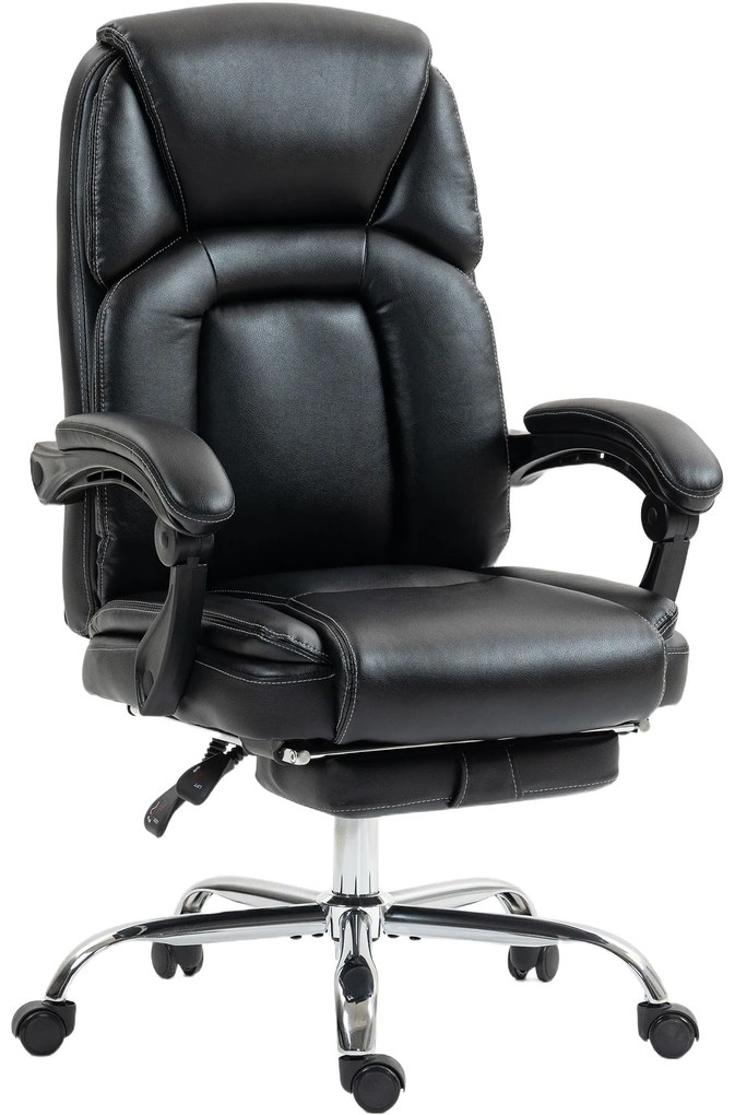 HOMCOM Scaun de birou rabatabil cu suport pentru picioare și capacitate de 120 kg, negru | Aosom Romania