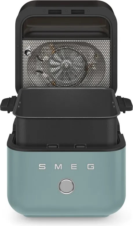 Friteuza cu aer cald Smeg Collezione AFC01EGMAU, 1450 W, 7,3 l, 40-200°C, 7 programe, Mod dublu, Comandă tactila, Timer, LED, Verde