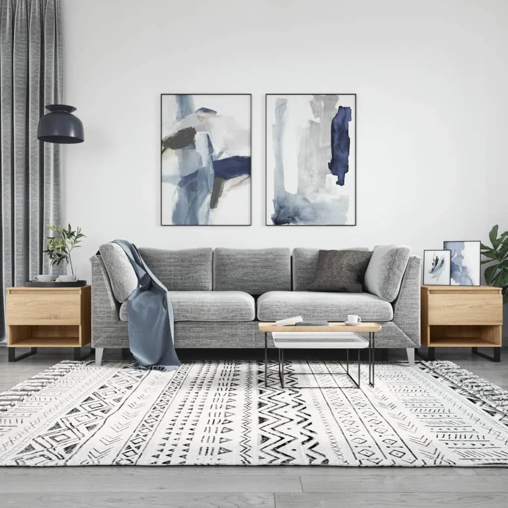 vidaXL Mese de cafea 2 buc. stejar sonoma 50x46x50 cm lemn compozit