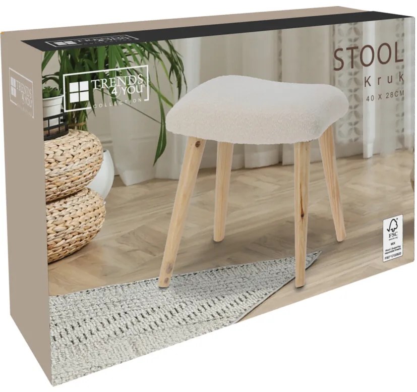 Scaun Bouclé, alb