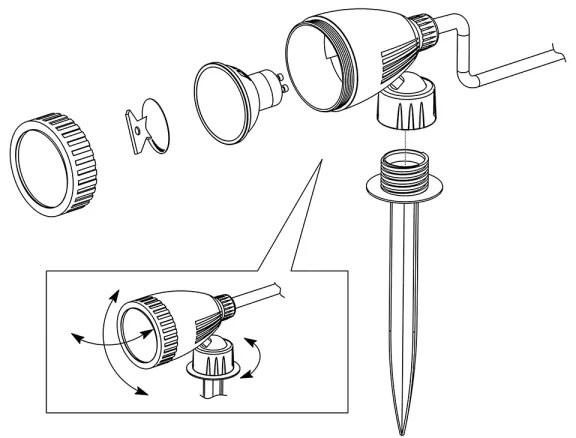 Eglo 98052 - Lampă LED RGB de exterior NEMA-C 1xGU10/5W/230V IP44