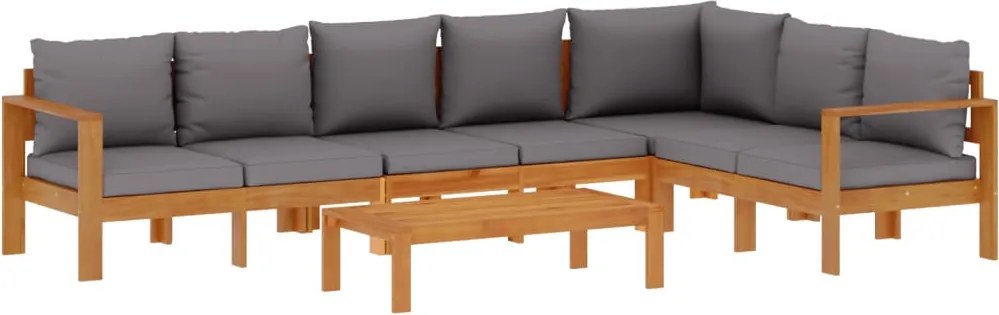 vidaXL Set de canapele de grădină cu perne, 5 buc., lemn masiv acacia