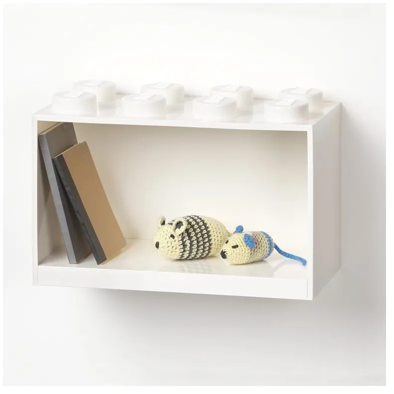 Raft de perete pentru copii LEGO® Brick 8, alb
