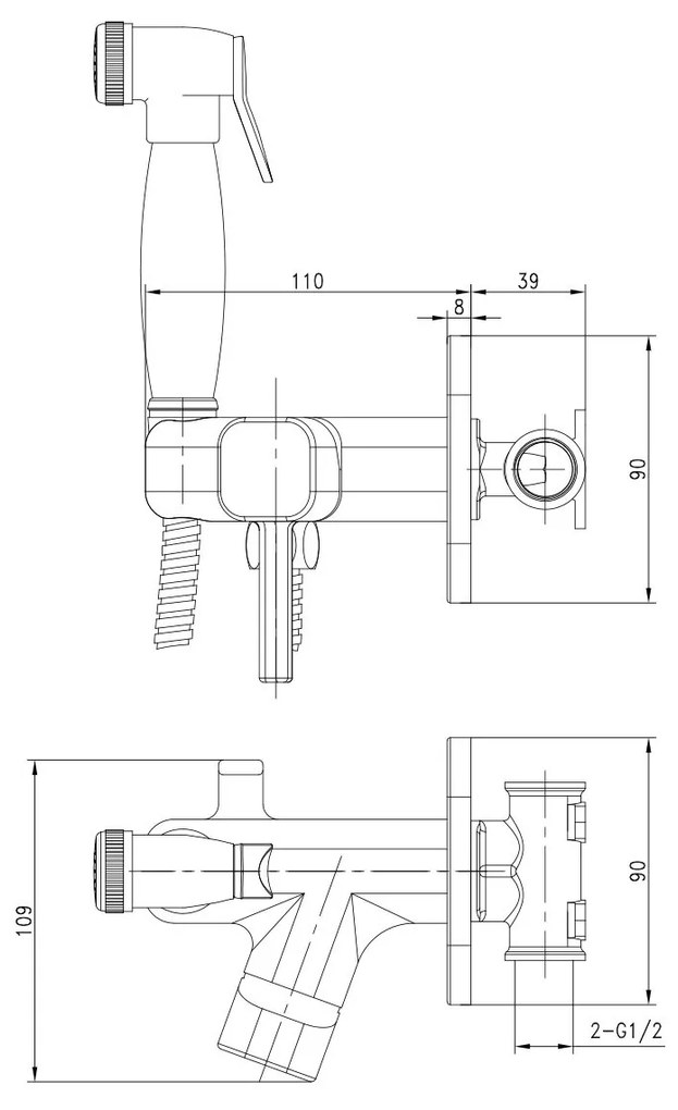 Baterie dus igienie Lemark Solo, auriu, incastrata - LM7165G