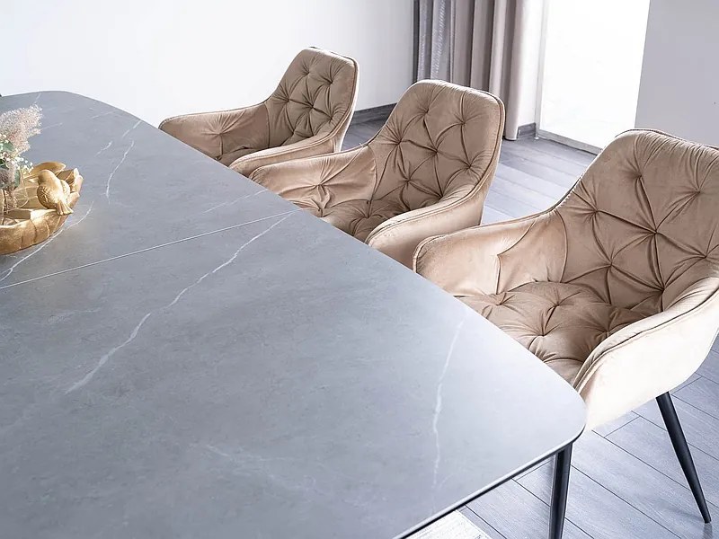 Masă de sufragerie extensibilă 180-240 cm Danyell (gri + nuc) (pentru 8 și mai multe persoane). 1050106