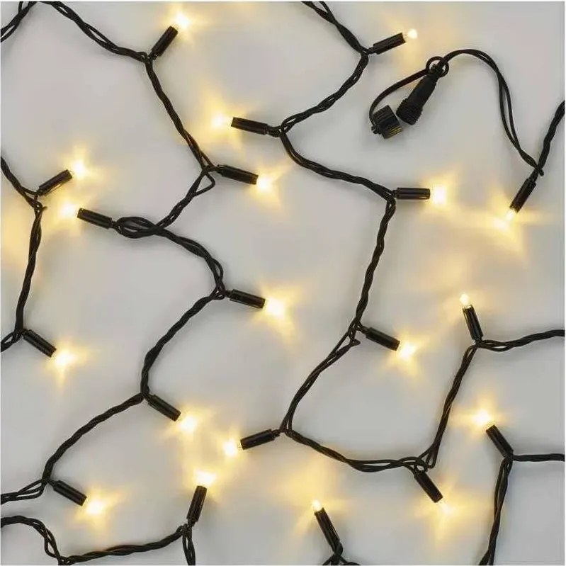 Ghirlandă conectabilă 100xLED/10m IP44, alb cald, negru