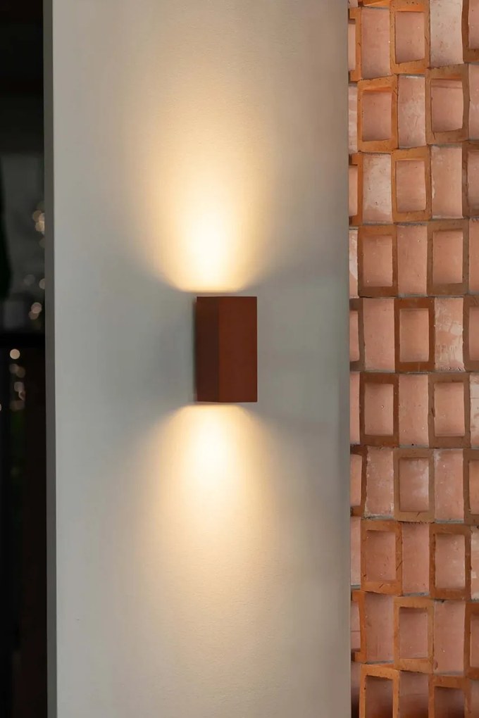 Aplica perete aluminiu terracotta, 2xGU10, LUNE square