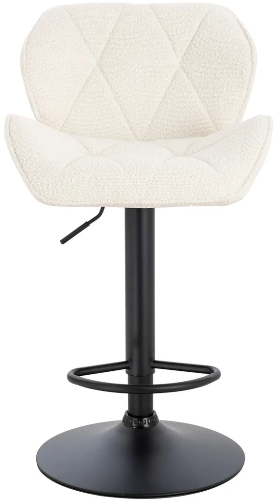 HR111W Scaun Crem Boucle cu Bază Neagră